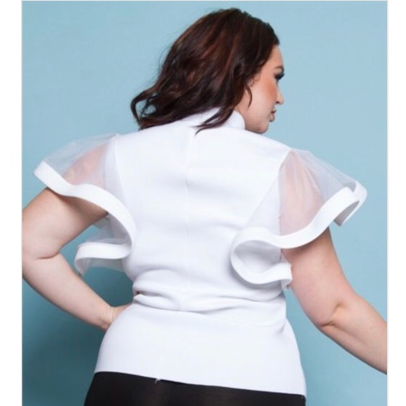 Plus Size Angel Exaggerated Sleeve Fashion Top - Picture 3 of 7